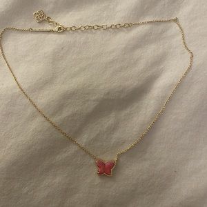 Kendra Scott Lillia Butterfly Necklace in Pink Opal